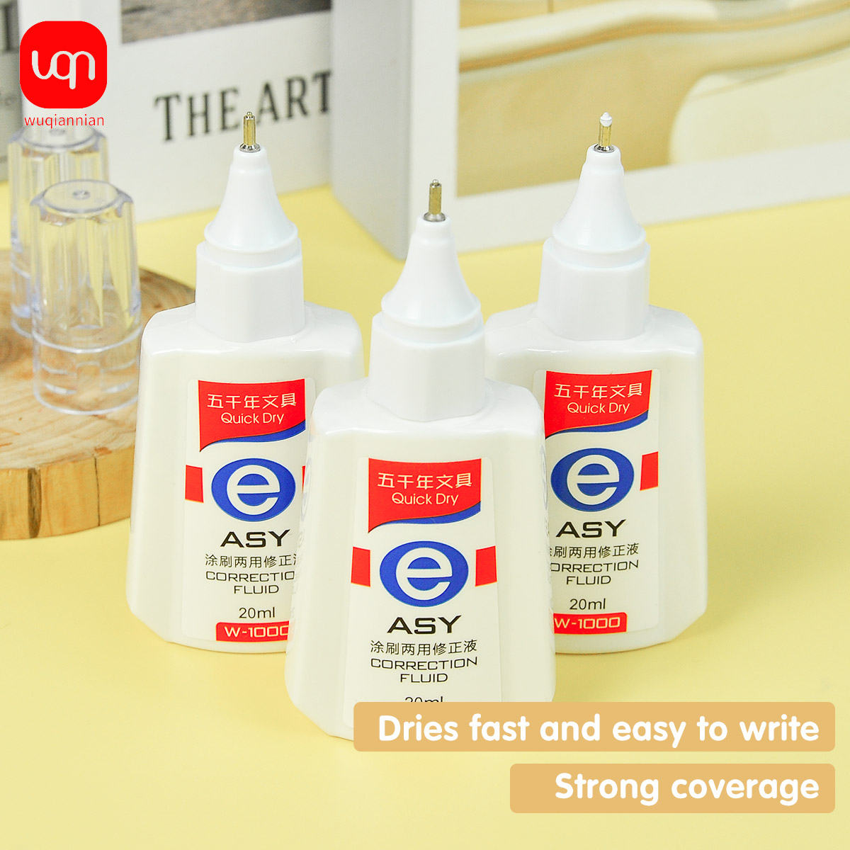 Correction Pen Fine - WQN 퀵드라이 수정액, 20ml, 흰색, 사용이