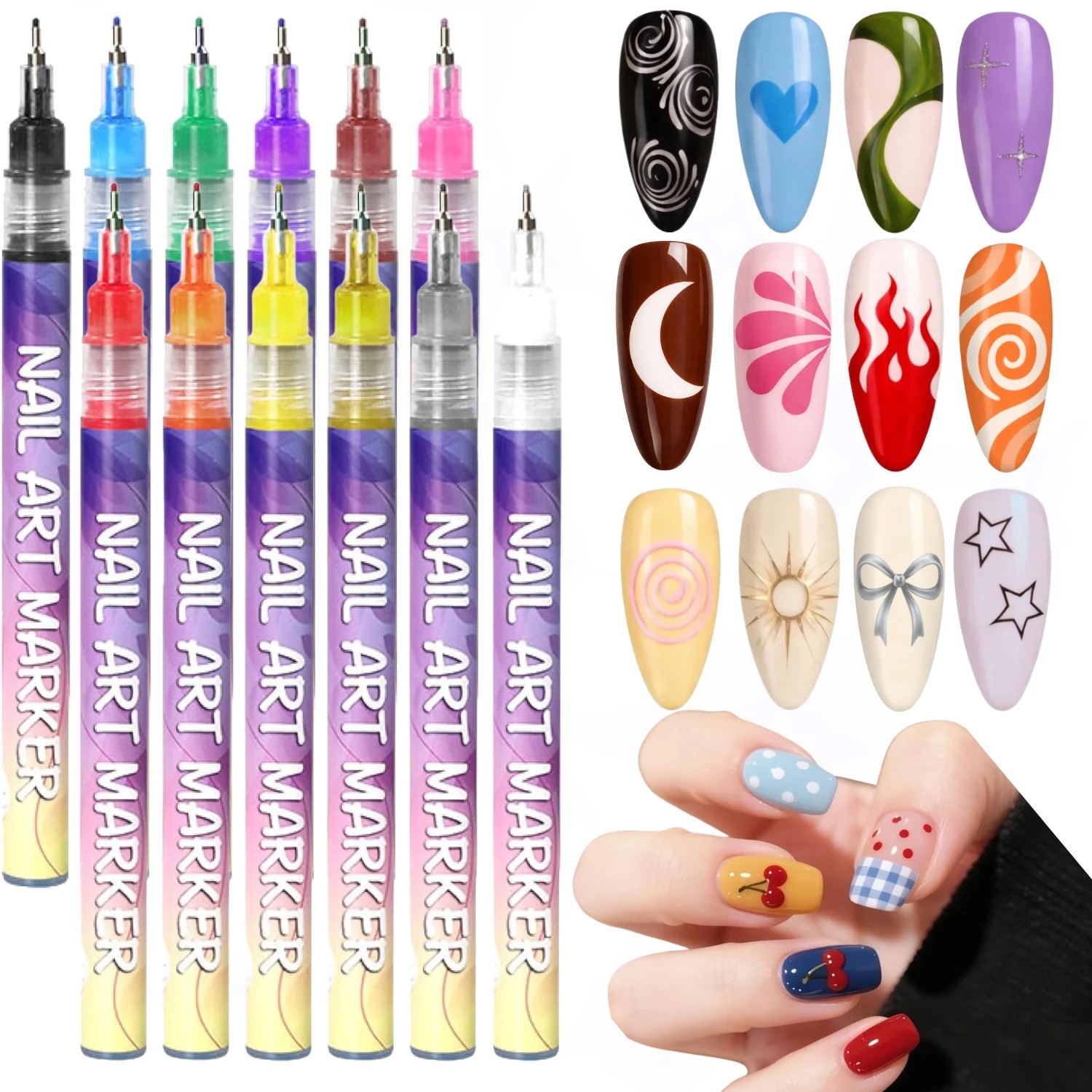 12색 3D 네일 아트 펜 세트, 0.5mm 미세 팁, - Correction Pen Fine 리뷰 및 가격