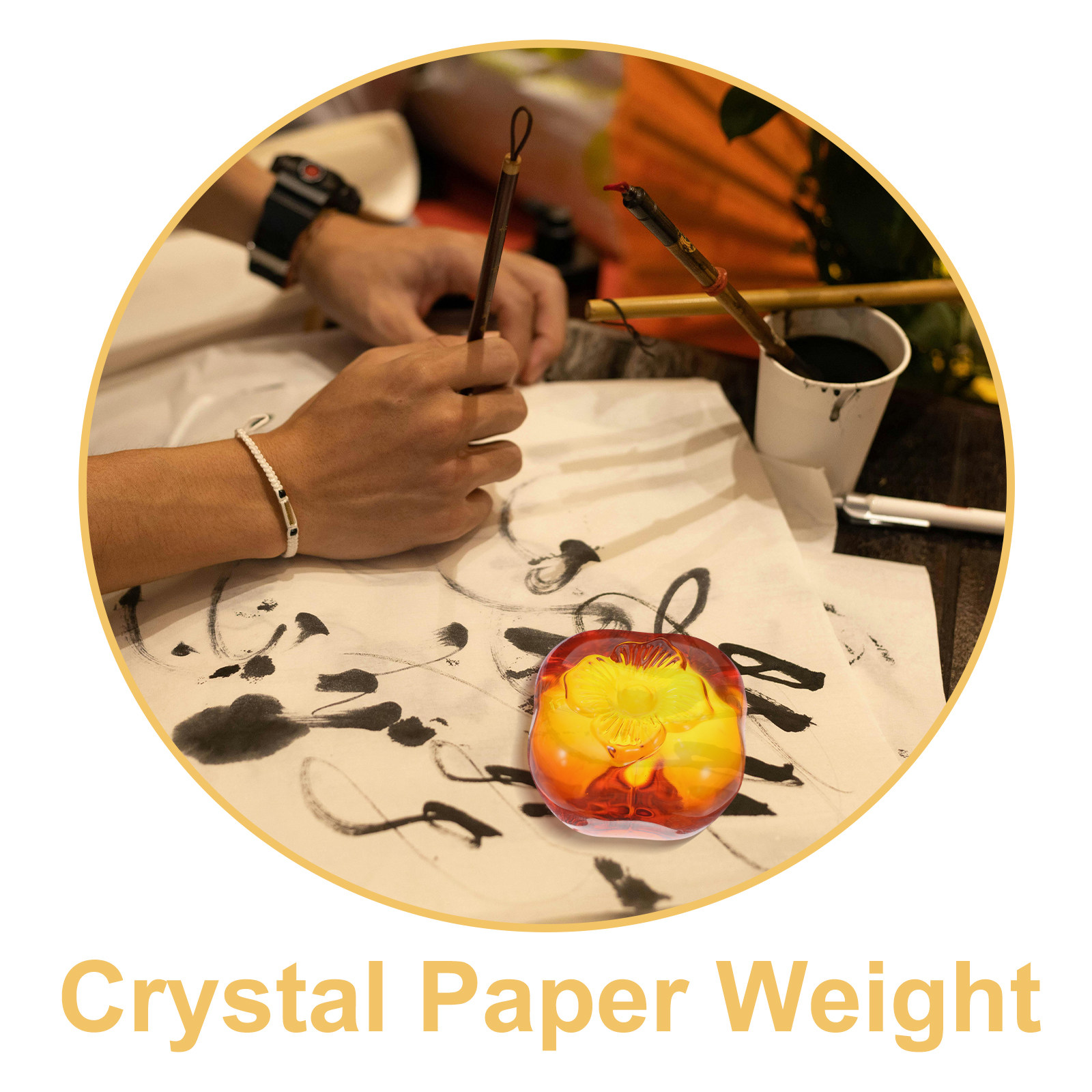 유리로 만든 감 모양의 책무게추, 크리스털 데스크 장식 - Book Weight Glass 리뷰 및 가격