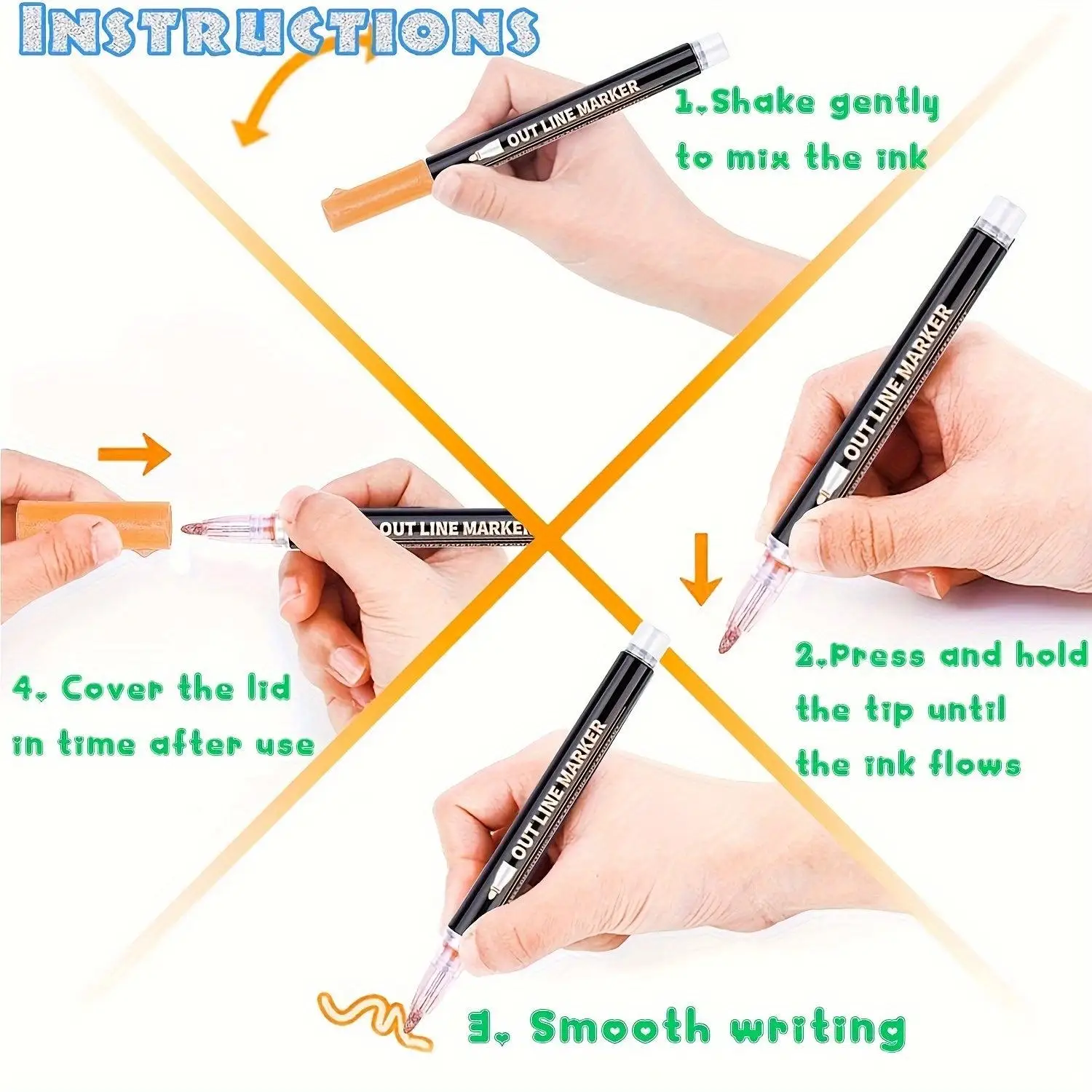 듀얼팁 메탈릭 아트펜 (셀프 아웃라인, 브러쉬 & 파인 - Correction Pen Fine 리뷰 및 가격